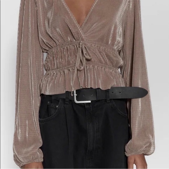 Zara Deep V Blouse - Picture 2 of 6